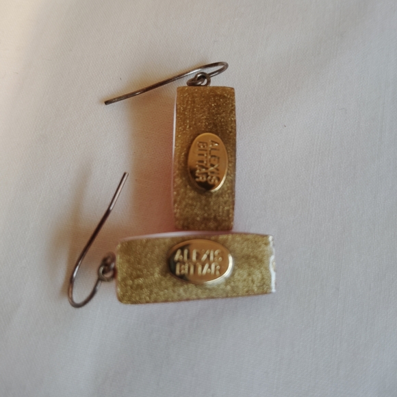 Alexis Bittar Red Lucite Column Earrings With Silver Hook - Picture 3 of 6